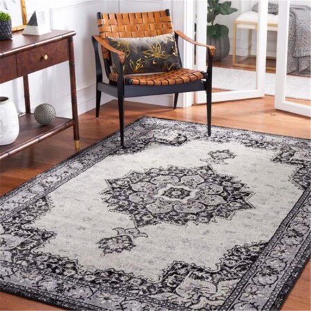 Safavieh 8 x 10 ft. Brentwood Transitional Power Loomed Rectangle Rug Black & Ivory BNT826Z-8